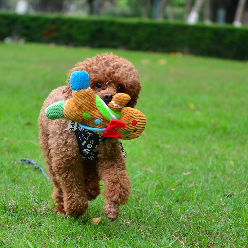 Gingerbread Man Squeaky Dog Toy – photo 4
