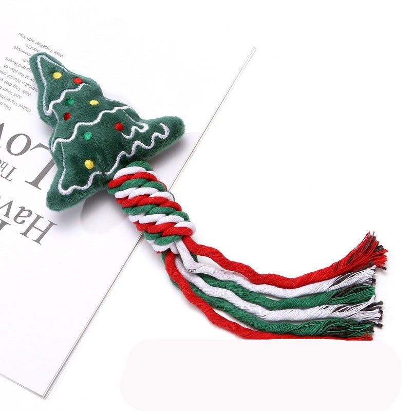 Christmas Rope & Plush Dog Toy – photo 2