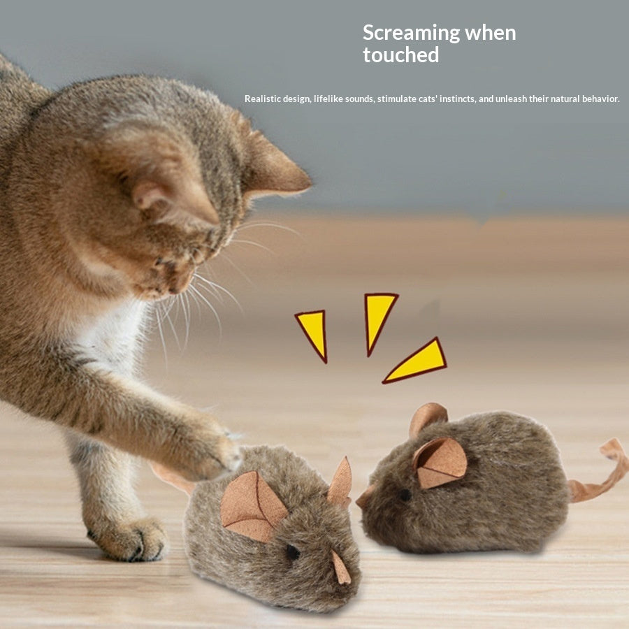 Squeaky Plush Mouse Cat Toy