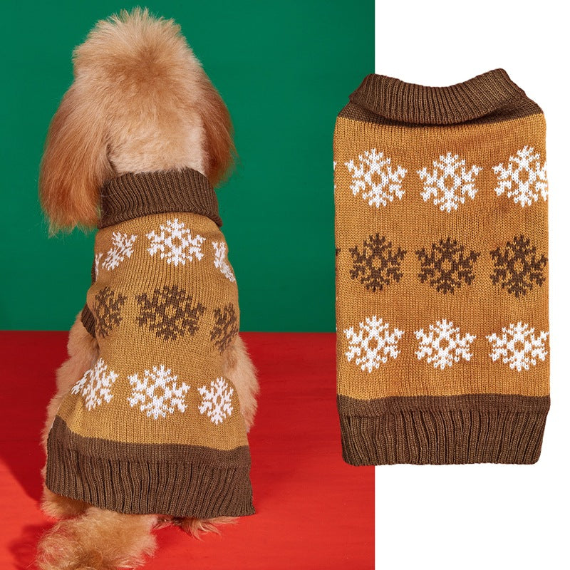 Snowflake Knit Dog Sweater – photo 3
