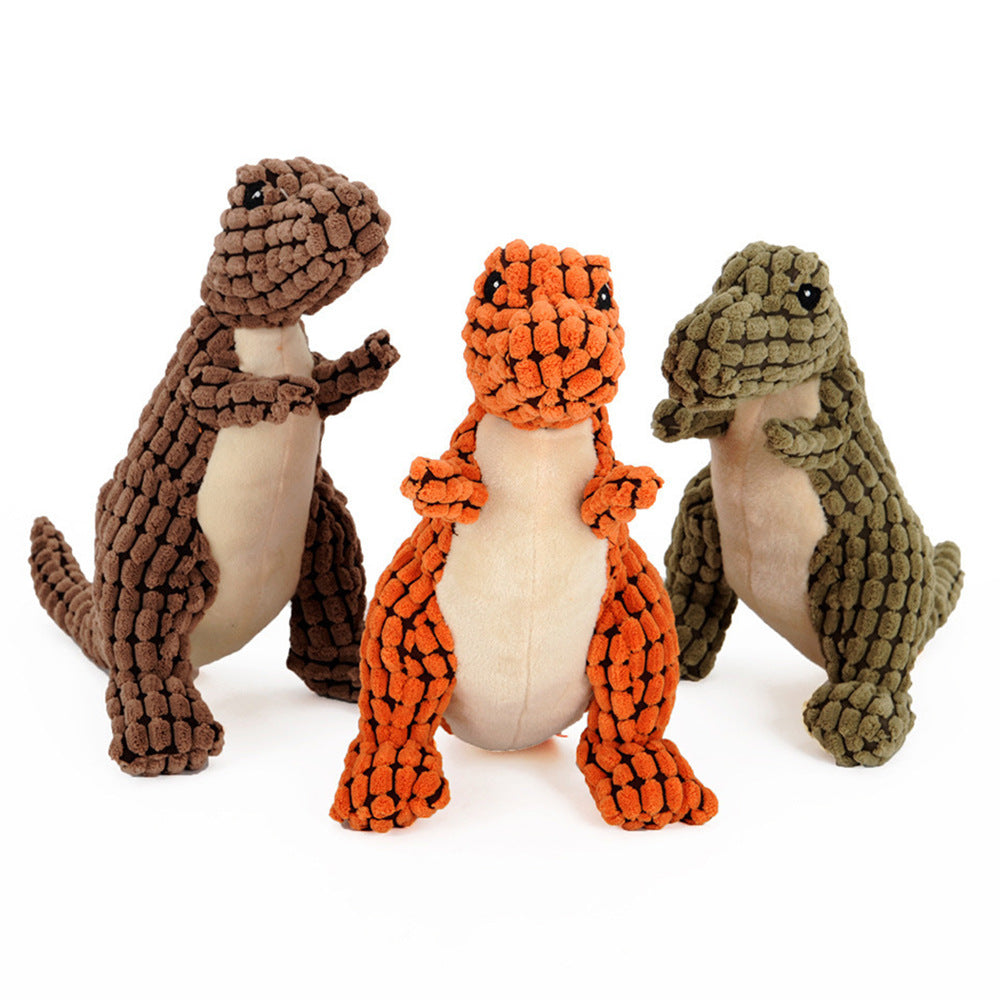 Plush Dinosaur Squeaky Dog Toy – photo 4