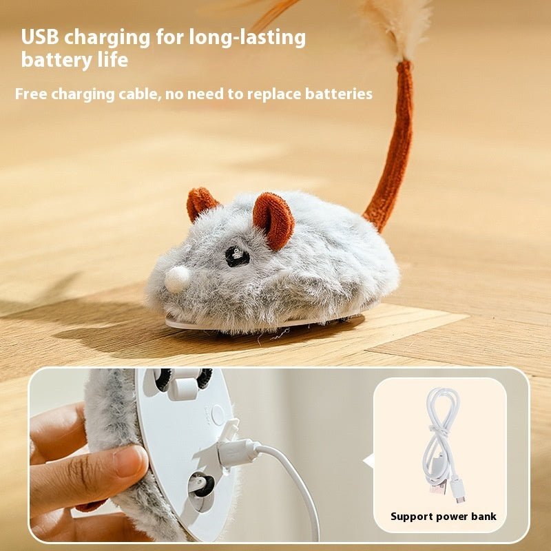 Rechargeable Plush Mouse Cat Toy – photo 2