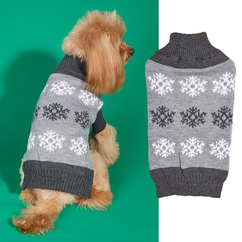 Snowflake Knit Dog Sweater – photo 5