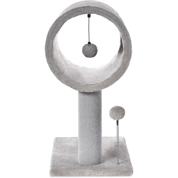 Dogs Scratching Tree Cat Tree with Tunnel, Bed & Hanging Ball | Fluffball Club