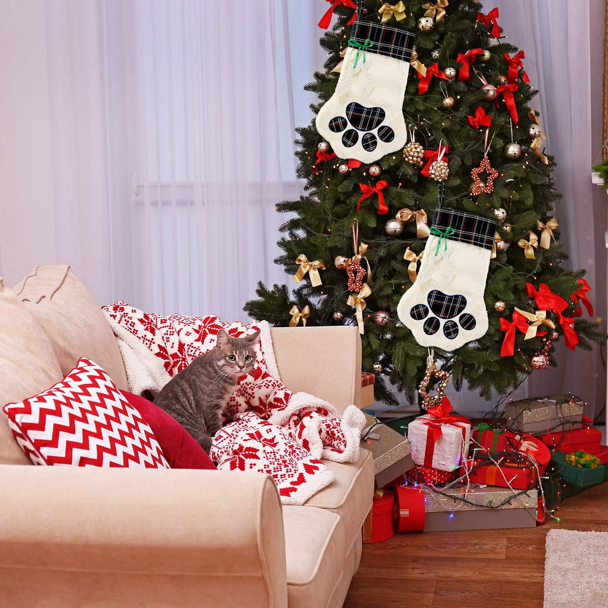Buffalo Plaid Pet Christmas Stocking – photo 4