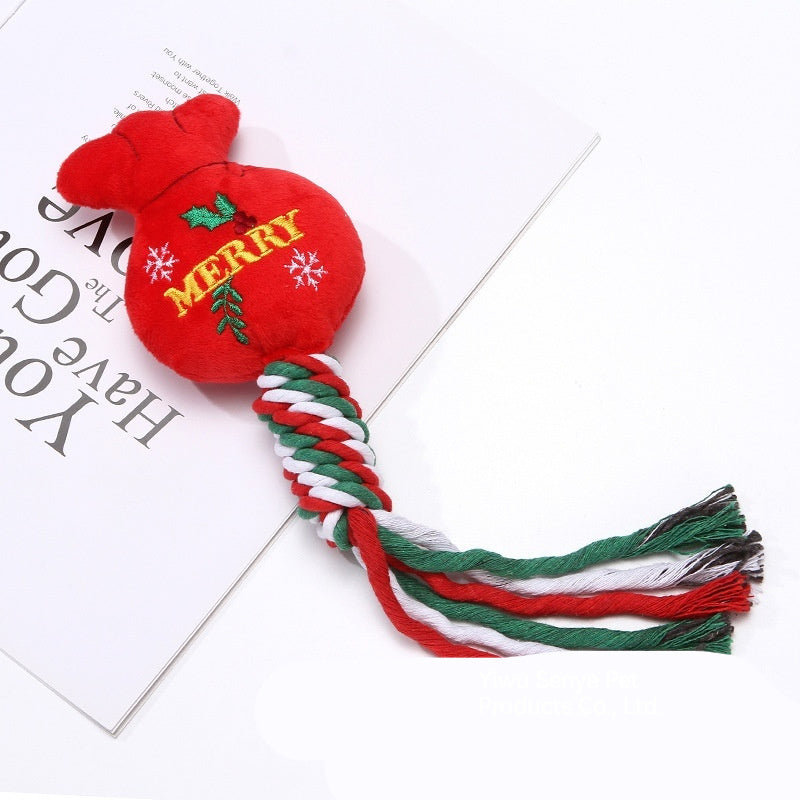 Christmas Rope & Plush Dog Toy – photo 4
