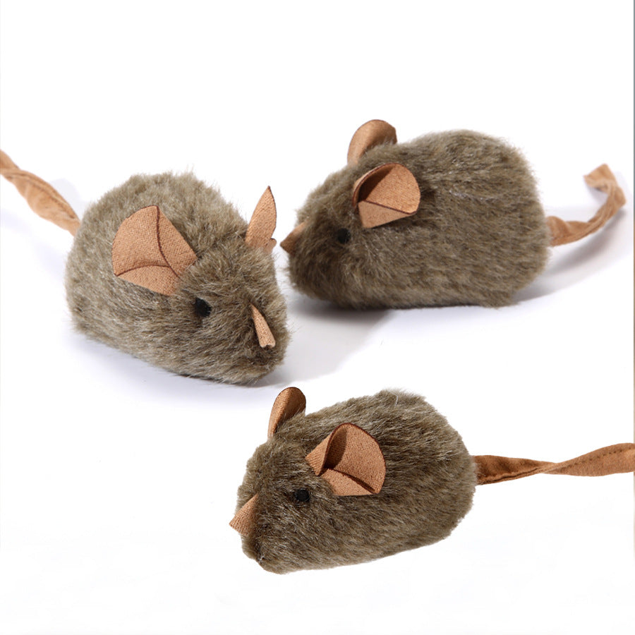 Squeaky Plush Mouse Cat Toy – photo 6