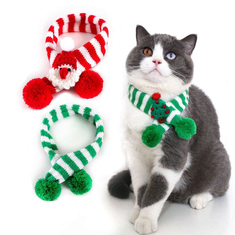 Striped Christmas Pet Scarf
