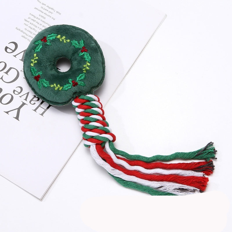 Christmas Rope & Plush Dog Toy – photo 3