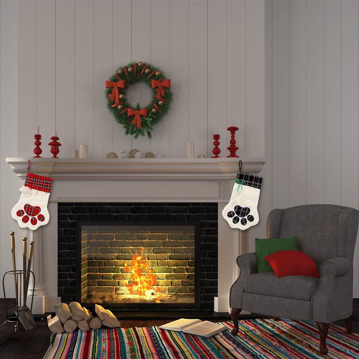 Buffalo Plaid Pet Christmas Stocking – photo 5