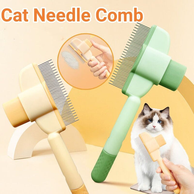 Pet Comb with One-Click Hair Release